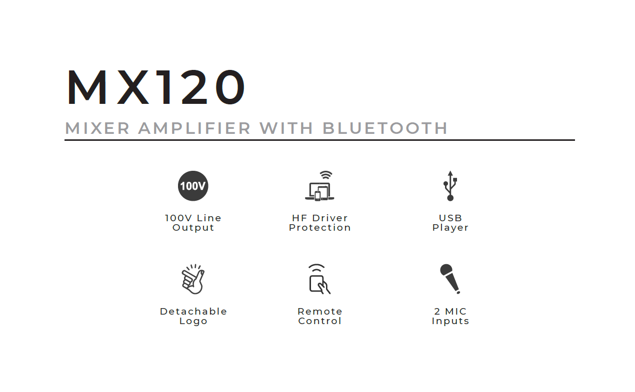 NEXT Audiocom MX12- mikser/pojačalo 120W - Bluetooth