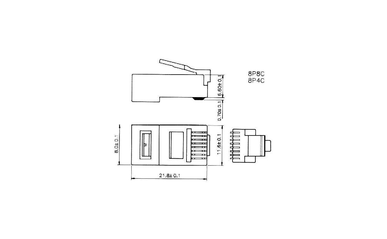 KONEKTOR 8-8 POLNI RJ-45 ( CAT 5E ) NEOKLOPLJENI