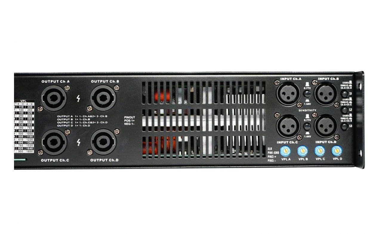 Pro IHOS D4004 4CH pojačalo 4x1800W @ 4 Ohm