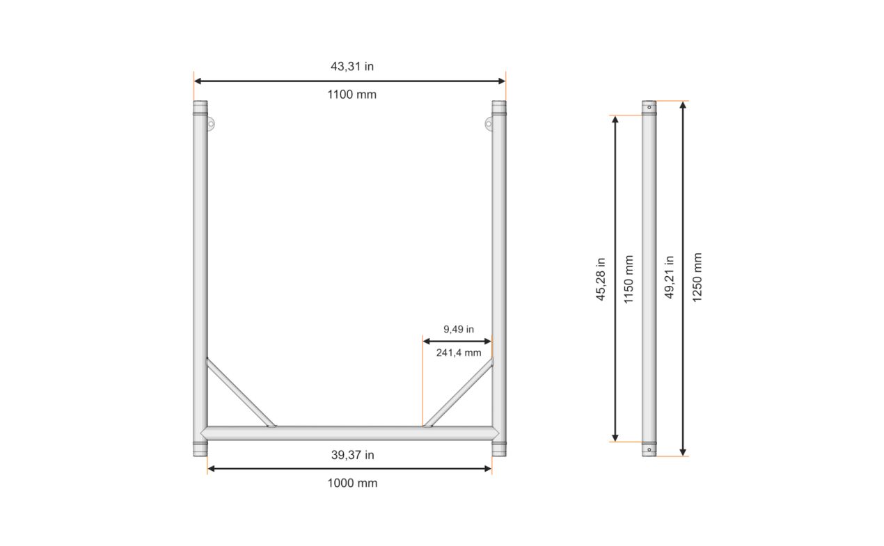 FENIX Ac-638-u100 alu konstrukcija širine 100cm