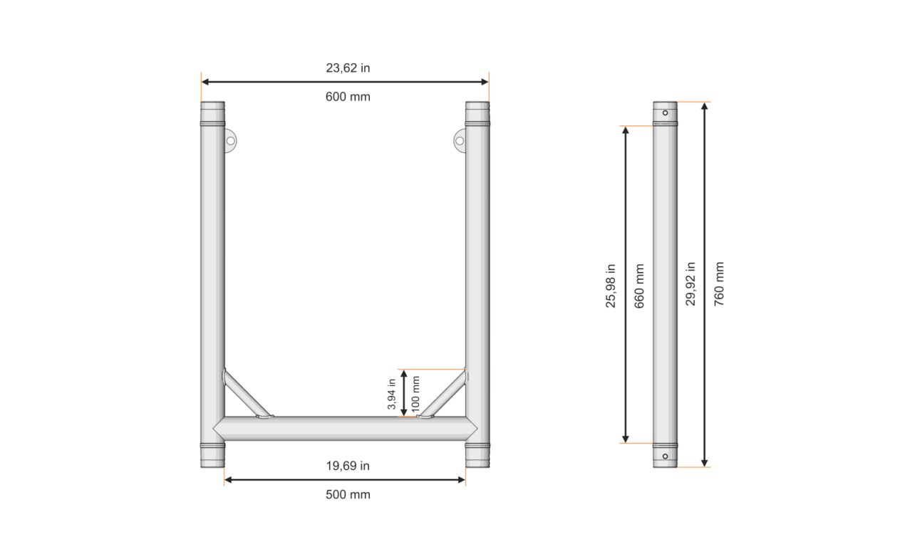 FENIX Ac-638-u50 alu konstrukcija širine 50cm