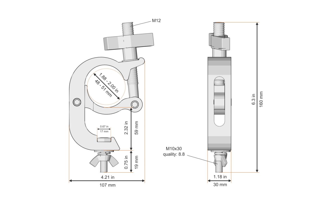 FENIX Ac-651 hook stezaljka za cijevi od 50mm