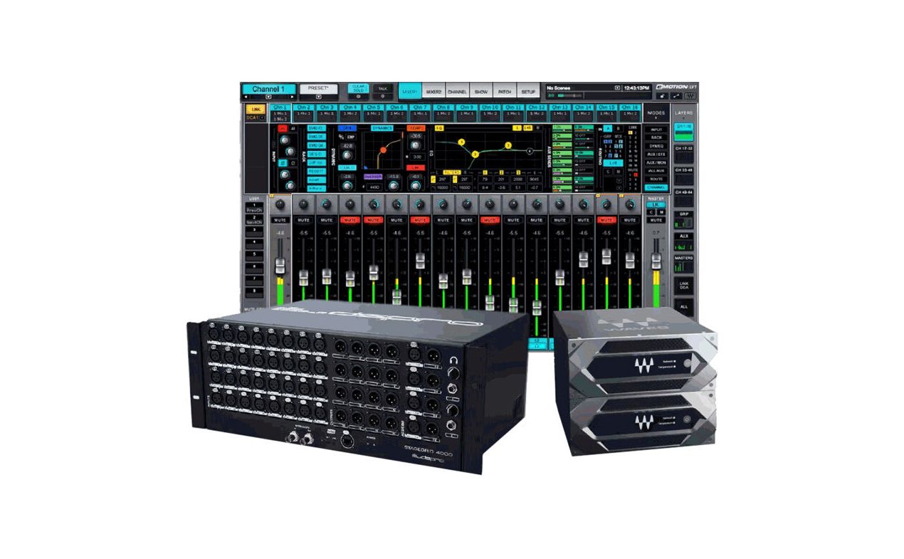 WAVES  eMotion LV1 + Extreme Server-C + 32-Preamp Stagebox + Axis Scope